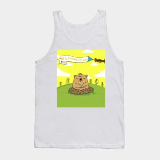 Happy groundhog day cute colorful holiday shirt Tank Top